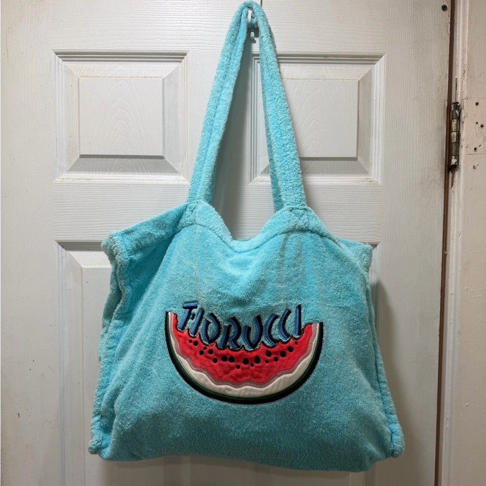 Fiorucci Light Blue Tote with Watermelon Design